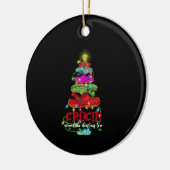 Kroon rond de kerstboom keramisch ornament (Links)