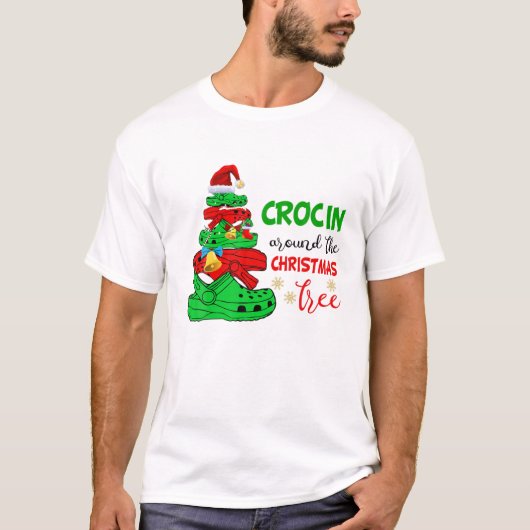 Kroon rond de kerstboom met sneeuwvlokken X T-shirt (Voorkant)