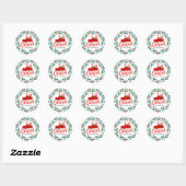 Kroon rond de kerstboom ronde sticker (Vel)