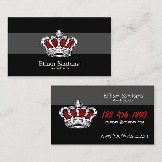 Kroon - rood visitekaartje (Voorkant / Achterkant)