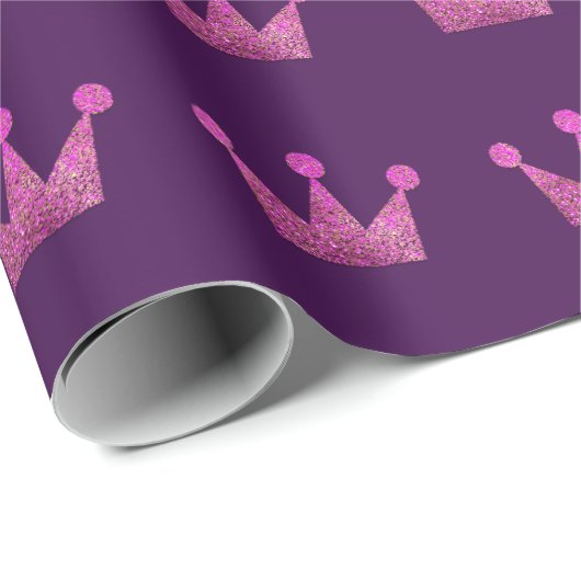 Kroon roze Afstuderen roze Fuchsia Paars Cadeaupapier (Rol Hoek)