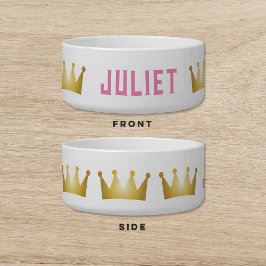 Kroon Roze Hond Kat Pet Voerbakje