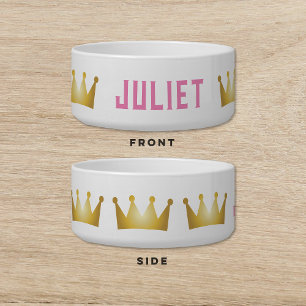 Kroon Roze Hond Kat Pet Voerbakje