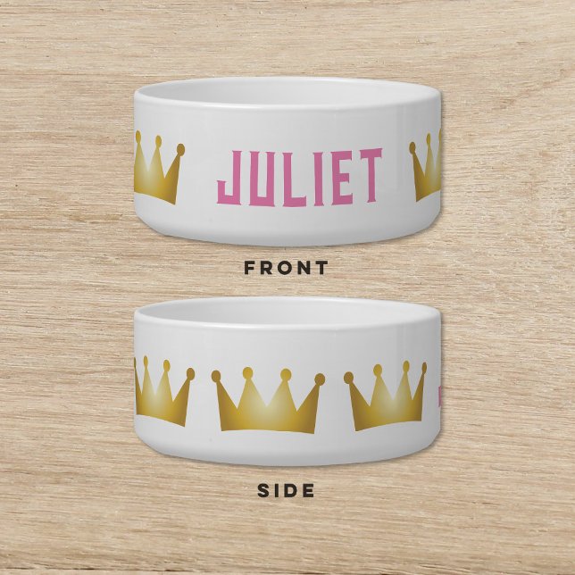 Kroon Roze Hond Kat Pet Voerbakje (Creator heeft geüpload)