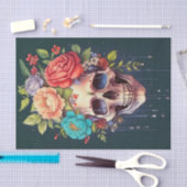 Kroon van bloemblaadjes & tranen, schedel & tuin b tissuepapier (Craft)