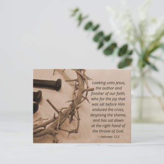 Kroon van de Bijbel Verse Pasen Briefkaart (Staand voorkant)