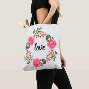 Kroon van de Cirkel van de Bloemen van de Tote Bag