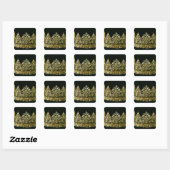 Kroon van de opgravingen van de necropolis vierkante sticker (Vel)