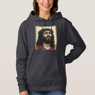 Kroon van Doornen Religieus Portret Vector Kunst_ Hoodie
