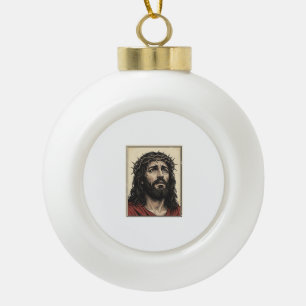 Kroon van Doornen Religieus Portret Vector Kunst_ Keramische Bal Ornament