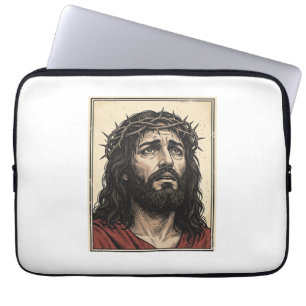 Kroon van Doornen Religieus Portret Vector Kunst_ Laptop Sleeve