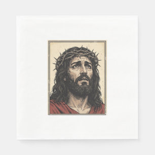 Kroon van Doornen Religieus Portret Vector Kunst_ Servet