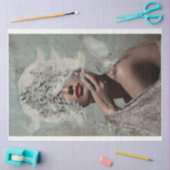 Kroon van het Portret Butterflies Woman Bird Tissuepapier (Craft)