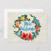 Kroon van Kerstmis van Kalikimaka van Mele de Feestdagenkaart (Voorkant / Achterkant)