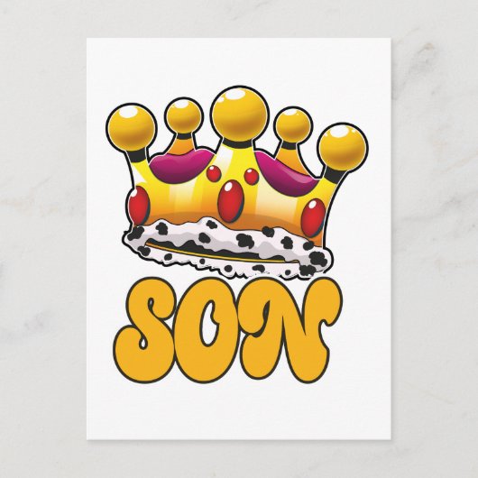 Kroon van koningszonen briefkaart (Voorkant)