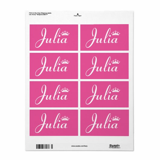 Kroon van prinses etiket (Full Sheet)