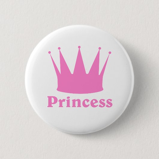 Kroon van prinses ronde button 5,7 cm (Voorkant)