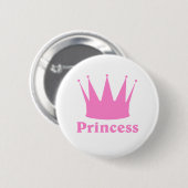 Kroon van prinses ronde button 5,7 cm (Voorkant /achterkant)