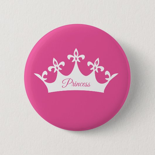 Kroon van prinses ronde button 5,7 cm (Voorkant)
