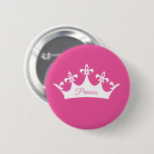 Kroon van prinses ronde button 5,7 cm (Voorkant /achterkant)