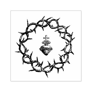 Kroon van Thorn Sacred Heart van Jezus Religieuze Rubberstempel
