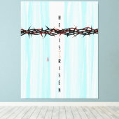 Kroon van Thorns Cross Canvas Afdruk (Insitu (Houten vloer))