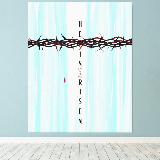 Kroon van Thorns Cross Canvas Afdruk (Insitu (Houten vloer))