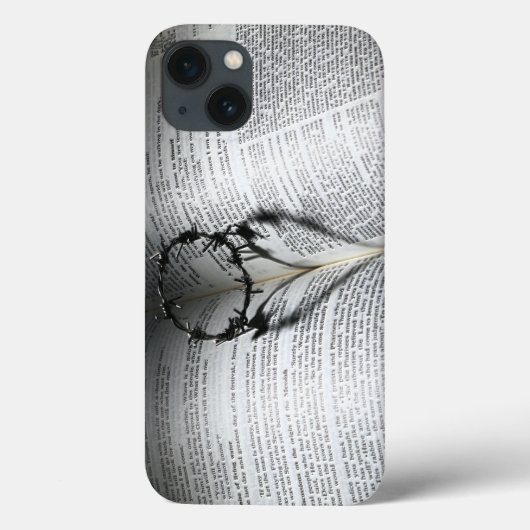 Kroon van Thorns Heart en Bijbel Case-Mate iPhone Case (Achterkant)