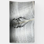 Kroon van Thorns Heart en Bijbel Spandoek (Verticaal)