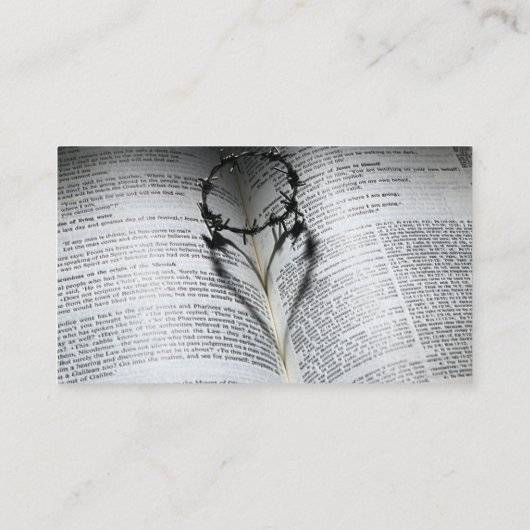 Kroon van Thorns Heart en Bijbel Visitekaartje (Achterkant)