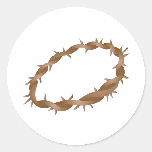 Kroon van Thorns Ronde Sticker (Voorkant)