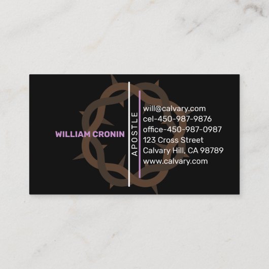 Kroon van Thorns Visitekaartje (Achterkant)