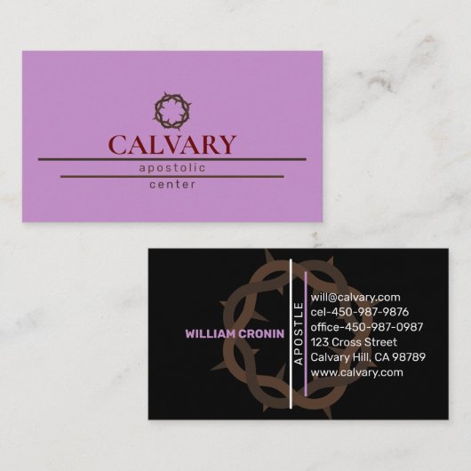 Kroon van Thorns Visitekaartje (Voorkant / Achterkant)