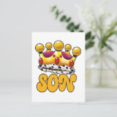 Kroon van zoon koning briefkaart (Staand voorkant)
