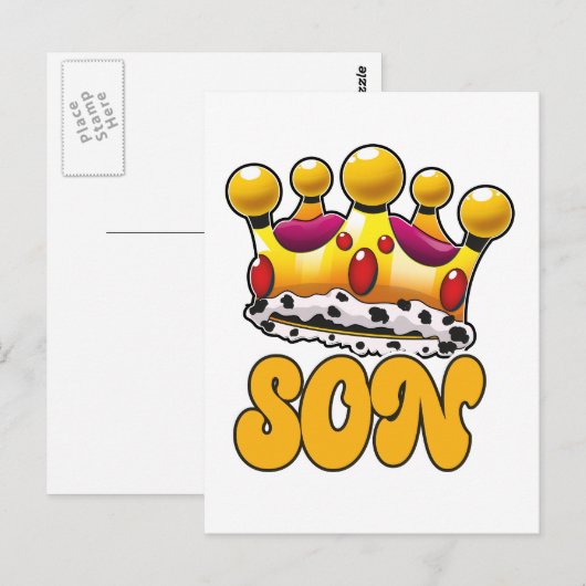 Kroon van zoon koning briefkaart (Voorkant / Achterkant)