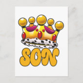 Kroon van zoon koning briefkaart (Voorkant)