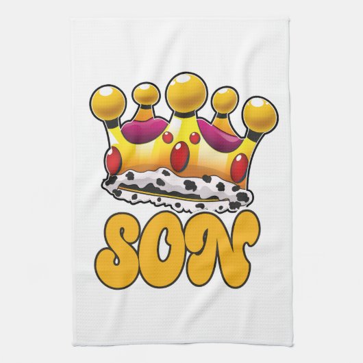Kroon van zoon koning theedoek (Verticaal)