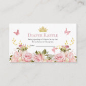 Kroon Vlinders Bloemen Douche Luier Raffle Informatiekaartje (Voorkant)