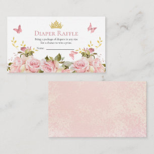 Kroon Vlinders Bloemen Douche Luier Raffle Informatiekaartje