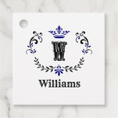 Kroon Wreath Monogram 'W' Bedankjes Labels (Voorkant)