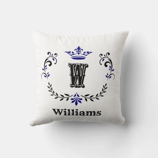 Kroon Wreath Monogram 'W' Kussen (Achterkant)