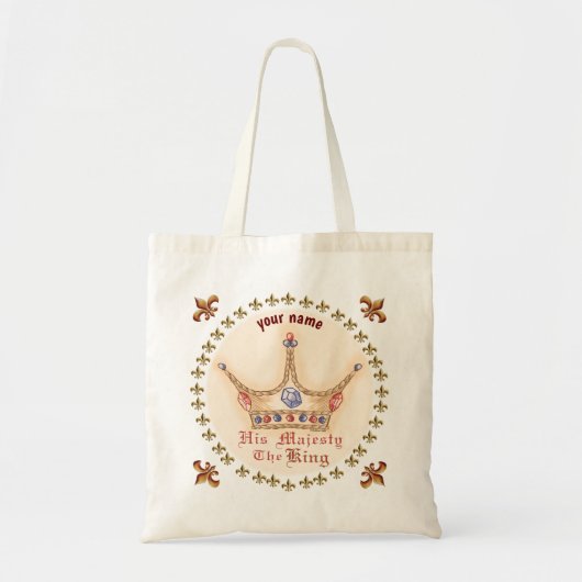 Kroon Zijne Majesteit Koning gewoonte Tote Bag (Voorkant)