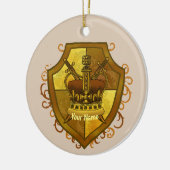 Kroon Zwaard Schild achternaam Keramisch Ornament (Links)