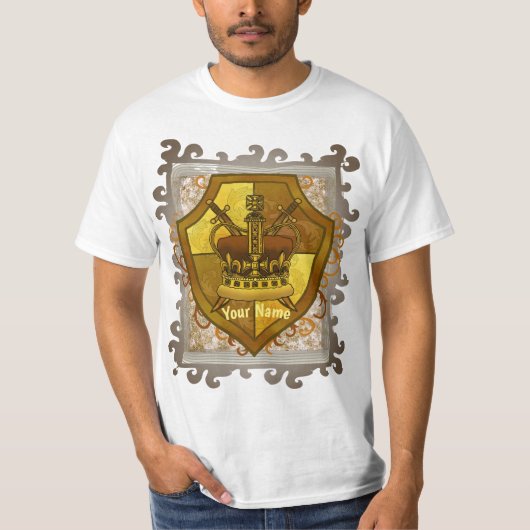 Kroon Zwaard Schild achternaam t-shirt (Voorkant)