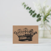 kroon - zwart op karton Tex Visitekaartje (Staand voorkant)