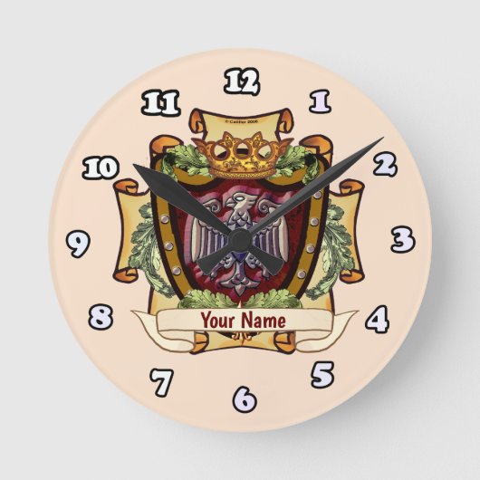 Kroonbanner Adelaars Achternaam Ronde Klok (Voorkant)
