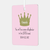 Kroonbijbelvers Christelijk Faith Light Pink Metalen Ornament (Voorkant links)