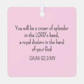 Kroonbijbelvers Christelijk Faith Light Pink Metalen Ornament (Achterkant)