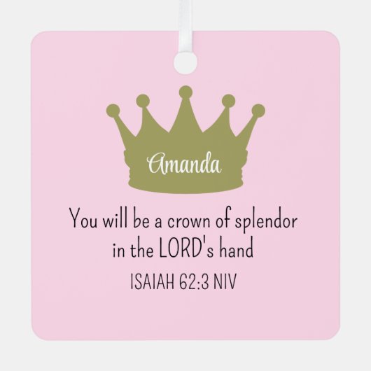 Kroonbijbelvers Christelijk Faith Light Pink Metalen Ornament (Voorkant)