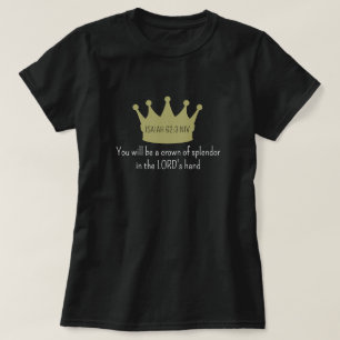 Kroonbijbelvers Christelijk Geloof Goud en Zwart T-shirt